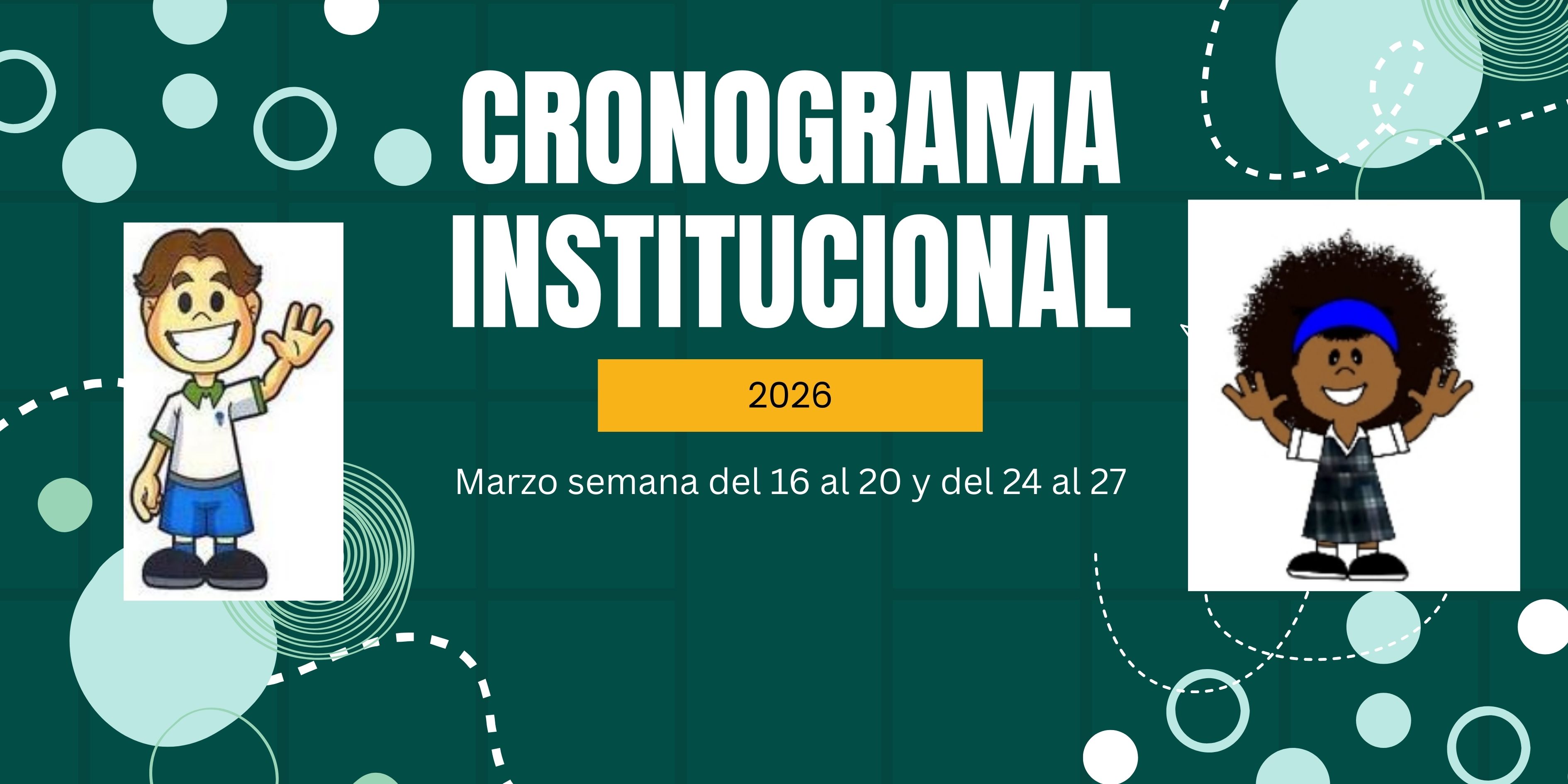 Cronograma institucional marzo semanas 3 y 4